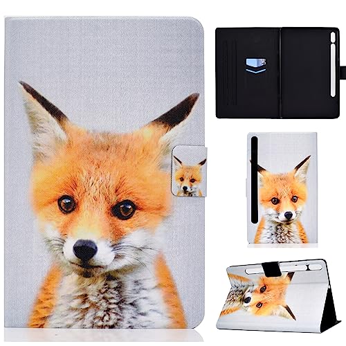 CASAFUNY Hülle für Lenovo Tab P12 12.7 Zoll 2023 mit Stifthalter, PU Leder Tablette Schützhülle Stand Folio Cover mit Auto Schlafen/Wachen Tablet Case für Lenovo Tab P12 2023, Fuchs von CASAFUNY