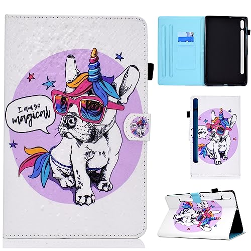 CASAFUNY Hülle für Lenovo Tab P12 12.7 Zoll 2023 mit Stifthalter, PU Leder Tablette Schützhülle Stand Folio Cover mit Auto Schlafen/Wachen Tablet Case für Lenovo Tab P12 2023, Hund von CASAFUNY