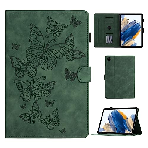 CASAFUNY Hülle für Samsung Galaxy Tab A8 2022/2021, PU Leder Tablette Schützhülle mit Standfunktion und Auto Schlaf/Wach Tablet Cover für Samsung Galaxy Tab A8 10,5" SM-X200/X205/X207, Grün von CASAFUNY