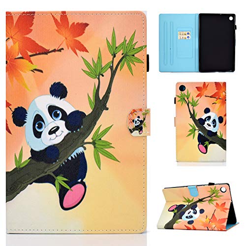 CASAFUNY Hülle für Samsung Galaxy Tab A8 2022/2021 PU Leder Schutzhülle Cover mit Standfunktion Wallet Cover Case für Samsung Galaxy Tab A8 10.5" (SM-X200/X205/X207) Tablet, Ahorn-Panda von CASAFUNY