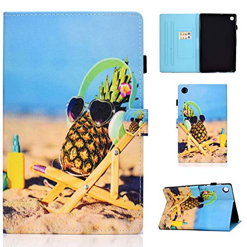 CASAFUNY Hülle für Samsung Galaxy Tab A8 2022/2021 PU Leder Schutzhülle Cover mit Standfunktion Wallet Cover Case für Samsung Galaxy Tab A8 10.5" (SM-X200/X205/X207) Tablet, Ananas von CASAFUNY