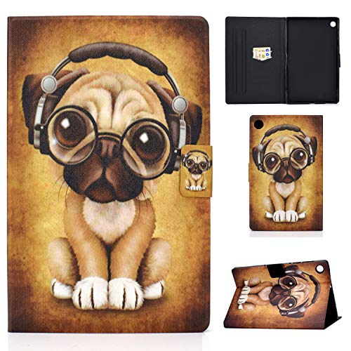 CASAFUNY Hülle für Samsung Galaxy Tab A8 2022/2021 PU Leder Schutzhülle Cover mit Standfunktion Wallet Cover Case für Samsung Galaxy Tab A8 10.5" (SM-X200/X205/X207) Tablet, Gelber Hund von CASAFUNY