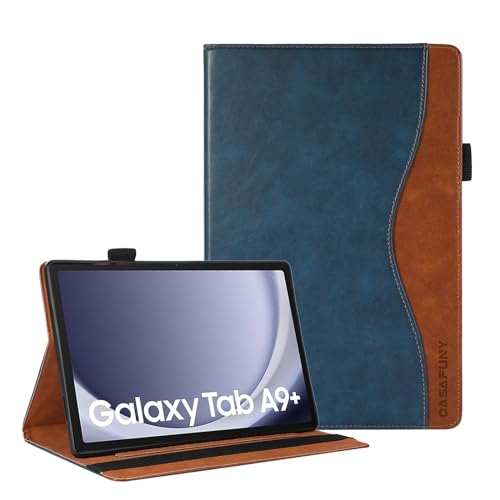 CASAFUNY Hülle für Samsung Galaxy Tab A9+/ Tab A9 Plus 11 Zoll 2023, PU Leder Multi-Winkel Folio Schutzhülle mit Auto Schlaf/Wach Tablet Case für Galaxy Tab A9 Plus 2023 (SM-X210 SM-X215 SM-X216),Blau von CASAFUNY