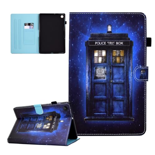 CASAFUNY Hülle für Samsung Galaxy Tab A9 8.7 Zoll 2023 (SM-X110 SM-X115), PU Leder Tablette Schützhülle mit Auto Schlaf/Wach und Stifthalter Tablet Case für Samsung Galaxy Tab A9 2023, Polizeistand von CASAFUNY