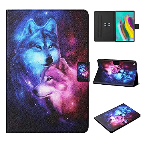 CASAFUNY Hülle für Samsung Galaxy Tab S5e 10.5 2019 SM-T720/T725, Slim Magnetic Multi-Winkel Smart Cover mit Auto Schlaf/Wach Schutzhülle für Samsung Galaxy Tab S5e 2019 10.5 Zoll Tablet, Wolf von CASAFUNY