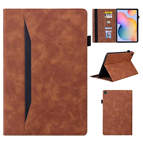 CASAFUNY Hülle für Samsung Galaxy Tab S6 Lite 10.4 2022/2020, PU Leder Tablethülle Multi-Winkel Schutzhülle Flip Cover Smart Case mit Auto Schlaf/Aufwach für SM-P610/P613/P615/P619, Braun von CASAFUNY