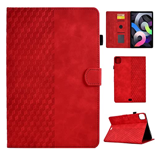 CASAFUNY Hülle für iPad Air 11 Zoll (M3/M2 2025/2024)，iPad Air 6/5/4 Gen 10,9 Zoll (2022/2020), PU Leder Tablette Schützhülle Multi-Winkel Ständer Cover mit Auto Schlaf/Wach Smart Case, Red von CASAFUNY