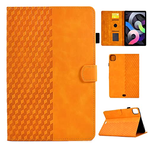 CASAFUNY Hülle für iPad Air 11 Zoll (M3/M2 2025/2024)，iPad Air 6/5/4 Gen 10,9 Zoll (2022/2020), PU Leder Tablette Schützhülle Multi-Winkel Ständer Cover mit Auto Schlaf/Wach Smart Case, Orange von CASAFUNY