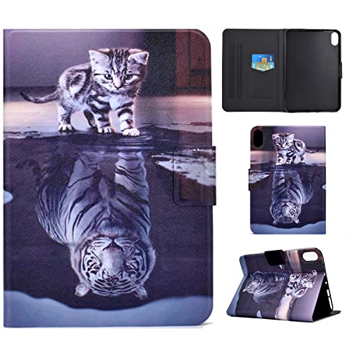 CASAFUNY Hülle für iPad Mini 6 2021, Flip Stand Case TPU Rücken Deckel mit Auto Schlaf/Wach Funktion, Tasche Schutzhülle Kompatibel mit iPad Mini 6. Generation 8,3 Zoll, Katze und Tiger von CASAFUNY