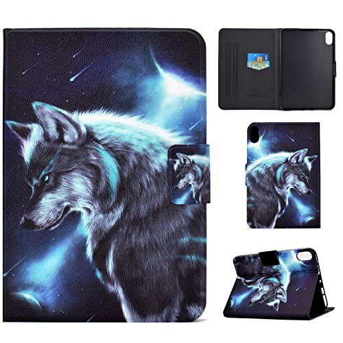 CASAFUNY Hülle für iPad Mini 6 2021, Flip Stand Case TPU Rücken Deckel mit Auto Schlaf/Wach Funktion, Tasche Schutzhülle Kompatibel mit iPad Mini 6. Generation 8,3 Zoll, Mondscheinwolf von CASAFUNY