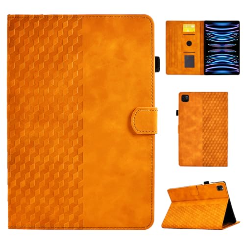 CASAFUNY Hülle für iPad Pro 12.9, PU Leder Tablette Schützhülle Multi-Winkel Ständer Cover Case mit Auto Schlaf/Wach für iPad Pro 12.9 Tablette, Orange von CASAFUNY