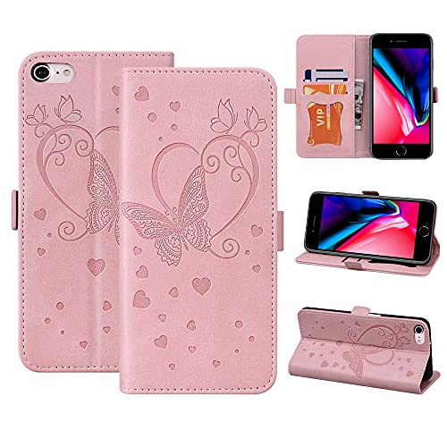 CASAFUNY Hülle für iPhone SE 2022, iPhone SE 2020 Hülle, iPhone 8/iPhone 7 Hülle, PU Leder Handyhülle mit Kartenfach Geld Slot Flip Case Klapphülle Schutzhülle für iPhone 7/8/SE2/SE3, Rosa CASAFUNY Hülle für iPhone SE 2022, iPhone SE 2020 Hülle, iPhone 8/iPhone 7 Hülle, PU Leder Handyhülle mit Kartenfach Geld Slot Flip Case Klapphülle Schutzhülle für iPhone 7/8/SE2/SE3, Rosa von CASAFUNY