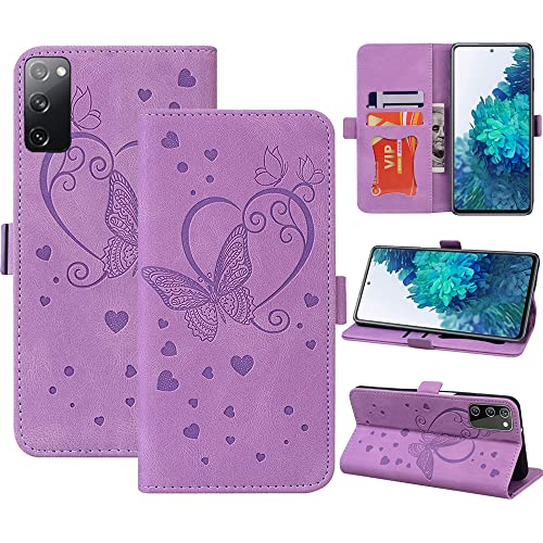 Handyhülle für Samsung Galaxy S20 FE, Samsung S20 FE Hülle, PU Leder Tasche Cover mit Kartenfach Geld Slot Ständer Flip Case Magnetisch Klapphülle Schutzhülle für Samsung Galaxy S20 FE 4G/5G, Violett von CASAFUNY