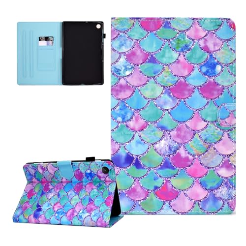 Hülle für Lenovo Tab M10 3rd Gen 10.1 Zoll (TB-X328FU/TB-X328XU) 2022, PU Leder Tablette Schützhülle mit Ständer Cover Case Auto Schlaf/Wach für Lenovo M10 (3. Generation) 10.6", Fischschuppen von CASAFUNY