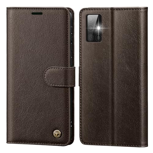 CASBST Handyhülle für Samsung Galaxy A51 4G Hülle, Hochwertig Leder Schutzhülle Klappbar für Samsung A51 Flip Case mit Kartenfach Ständer Magnet Handytasche mit RFID Klapphülle für Galaxy A51 Braun CASBST Handyhülle für Samsung Galaxy A51 4G Hülle, Hochwertig Leder Schutzhülle Klappbar für Samsung A51 Flip Case mit Kartenfach Ständer Magnet Handytasche mit RFID Klapphülle für Galaxy A51 Braun von CASBST