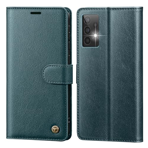 CASBST Handyhülle für Samsung Galaxy A52/A52s 4G/5G Hülle mit Panzerglas Leder Schutzhülle Klappbar mit Kartenfach Ständer Magnet Handytasche mit RFID Klapphülle für Samsung A52/A52s Blaugrün CASBST Handyhülle für Samsung Galaxy A52/A52s 4G/5G Hülle mit Panzerglas Leder Schutzhülle Klappbar mit Kartenfach Ständer Magnet Handytasche mit RFID Klapphülle für Samsung A52/A52s Blaugrün von CASBST