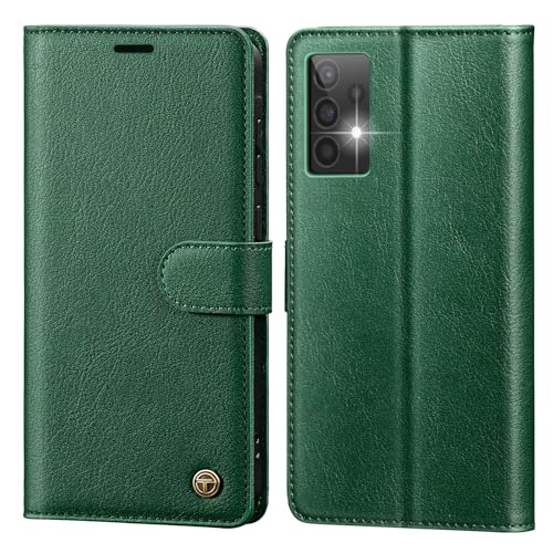 CASBST Handyhülle für Samsung Galaxy A52/A52s 4G/5G Hülle mit Panzerglas Leder Schutzhülle Klappbar mit Kartenfach Ständer Magnet Handytasche mit RFID Klapphülle für Samsung A52/A52s Grün CASBST Handyhülle für Samsung Galaxy A52/A52s 4G/5G Hülle mit Panzerglas Leder Schutzhülle Klappbar mit Kartenfach Ständer Magnet Handytasche mit RFID Klapphülle für Samsung A52/A52s Grün von CASBST