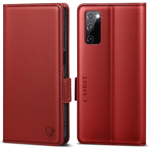 CASBST Handyhülle für Samsung Galaxy S20 FE Hülle Premium Leder Schutzhülle Klappbar mit Kartenfach Ständer Magnet Handytasche mit RFID Flip Case Cover Klapphülle für Samsung S20 FE 5G/4G Rot CASBST Handyhülle für Samsung Galaxy S20 FE Hülle Premium Leder Schutzhülle Klappbar mit Kartenfach Ständer Magnet Handytasche mit RFID Flip Case Cover Klapphülle für Samsung S20 FE 5G/4G Rot von CASBST