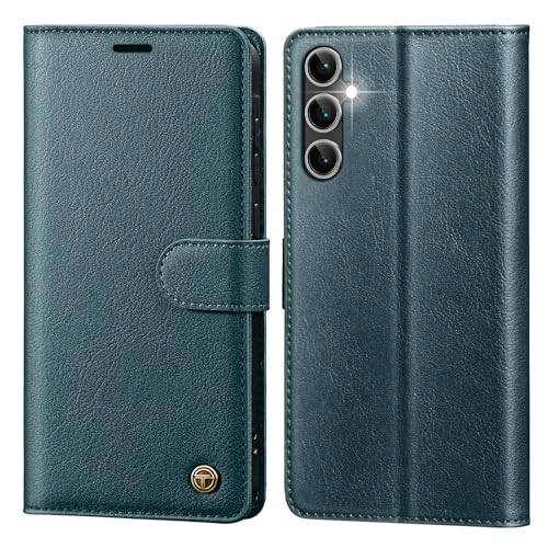 CASBST Handyhülle für Samsung Galaxy S24 FE Hülle mit Panzerglas Leder Schutzhülle Klappbar mit Kartenfach Ständer Magnet Handytasche mit RFID Flip Case Klapphülle für Samsung S24 FE Blaugrün CASBST Handyhülle für Samsung Galaxy S24 FE Hülle mit Panzerglas Leder Schutzhülle Klappbar mit Kartenfach Ständer Magnet Handytasche mit RFID Flip Case Klapphülle für Samsung S24 FE Blaugrün von CASBST