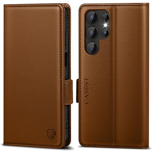 CASBST Handyhülle für Samsung Galaxy S24 Ultra Hülle Premium Leder Schutzhülle Klappbar mit Kartenfach Ständer Magnet Handytasche mit RFID Flip Case Cover Klapphülle für Samsung S24 Ultra Braun CASBST Handyhülle für Samsung Galaxy S24 Ultra Hülle Premium Leder Schutzhülle Klappbar mit Kartenfach Ständer Magnet Handytasche mit RFID Flip Case Cover Klapphülle für Samsung S24 Ultra Braun von CASBST
