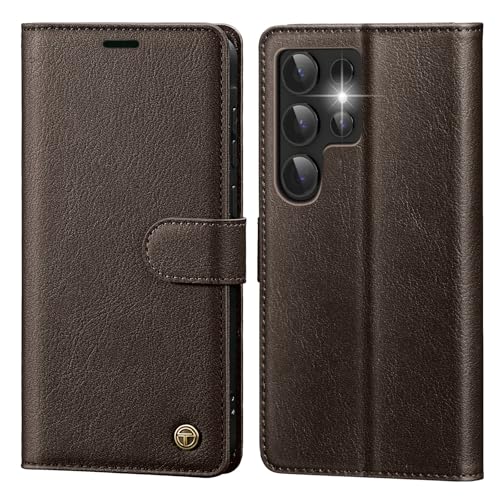 CASBST Handyhülle für Samsung Galaxy S24 Ultra Hülle mit Panzerglas Leder Schutzhülle Klappbar mit Kartenfach Ständer Magnet Handytasche mit RFID Flip Case Klapphülle für Samsung S24 Ultra Braun CASBST Handyhülle für Samsung Galaxy S24 Ultra Hülle mit Panzerglas Leder Schutzhülle Klappbar mit Kartenfach Ständer Magnet Handytasche mit RFID Flip Case Klapphülle für Samsung S24 Ultra Braun von CASBST