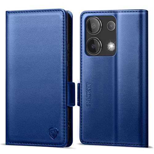 CASBST Handyhülle für Xiaomi Redmi Note 13 4G Hülle Premium Leder Schutzhülle Klappbar mit Kartenfach Ständer Magnet Handytasche mit RFID Flipcase Stoßfest Klapphülle für Redmi Note 13 4G Royalblau von CASBST