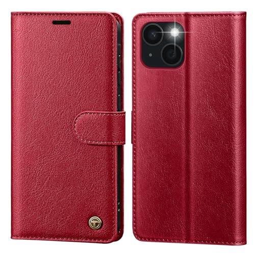 CASBST Handyhülle für iPhone 13 Hülle,Hochwertig Lederhülle Schutzhülle Klappbar mit Kartenfach Standfunktion Magnet für iPhone 13 Klapphülle Handytasche Flip Case für iPhone 13 Hülle Rot CASBST Handyhülle für iPhone 13 Hülle,Hochwertig Lederhülle Schutzhülle Klappbar mit Kartenfach Standfunktion Magnet für iPhone 13 Klapphülle Handytasche Flip Case für iPhone 13 Hülle Rot von CASBST