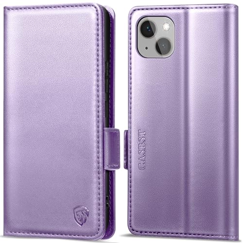 CASBST Handyhülle für iPhone 13 Hülle Premium Leder Schutzhülle Klappbar mit Kartenfach Ständer Magnet für iPhone 13 Handytasche mit RFID Kameraschutz Flip Case Klapphülle für iPhone 13 Helllila CASBST Handyhülle für iPhone 13 Hülle Premium Leder Schutzhülle Klappbar mit Kartenfach Ständer Magnet für iPhone 13 Handytasche mit RFID Kameraschutz Flip Case Klapphülle für iPhone 13 Helllila von CASBST