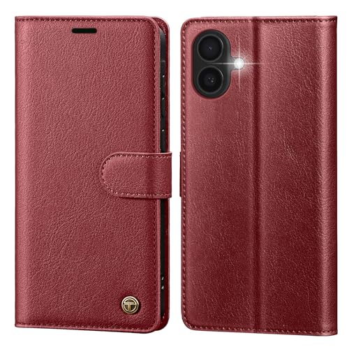 CASBST Handyhülle für iPhone 16 Plus Hülle,Hochwertig Lederhülle Schutzhülle Klappbar mit Kartenfach Ständern Magnet für iPhone 16 Plus Klapphülle Handytasche Flip Case für iPhone 16 Plus Weinrot CASBST Handyhülle für iPhone 16 Plus Hülle,Hochwertig Lederhülle Schutzhülle Klappbar mit Kartenfach Ständern Magnet für iPhone 16 Plus Klapphülle Handytasche Flip Case für iPhone 16 Plus Weinrot von CASBST
