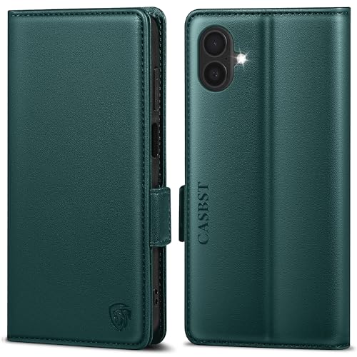 CASBST Handyhülle für iPhone 16 Plus Hülle Premium Leder Schutzhülle Klappbar mit Kartenfach Ständer Magnet für iPhone 16 Plus Handytasche mit RFID Flip Case Klapphülle für iPhone 16 Plus Blaugrün CASBST Handyhülle für iPhone 16 Plus Hülle Premium Leder Schutzhülle Klappbar mit Kartenfach Ständer Magnet für iPhone 16 Plus Handytasche mit RFID Flip Case Klapphülle für iPhone 16 Plus Blaugrün von CASBST