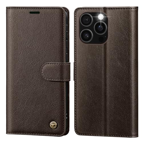 CASBST Handyhülle für iPhone 16 Pro - Hochwertige Lederhülle Mit Kartenfach, Standfunktion Und Magnet - Klapphülle Handytasche Flip Case in Braun CASBST Handyhülle für iPhone 16 Pro - Hochwertige Lederhülle Mit Kartenfach, Standfunktion Und Magnet - Klapphülle Handytasche Flip Case in Braun von CASBST