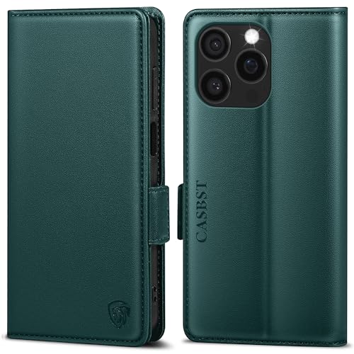 CASBST Handyhülle für iPhone 16 Pro Hülle Premium Leder Schutzhülle Klappbar mit Kartenfach Ständer Magnet für iPhone 16 Pro Handytasche mit RFID Flip Case Klapphülle für iPhone 16 Pro Blaugrün CASBST Handyhülle für iPhone 16 Pro Hülle Premium Leder Schutzhülle Klappbar mit Kartenfach Ständer Magnet für iPhone 16 Pro Handytasche mit RFID Flip Case Klapphülle für iPhone 16 Pro Blaugrün von CASBST