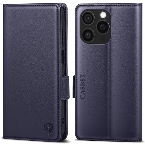CASBST Handyhülle für iPhone 16 Pro Hülle Premium Leder Schutzhülle Klappbar mit Kartenfach Ständer Magnet für iPhone 16 Pro Handytasche mit RFID Flip Case Klapphülle für iPhone 16 Pro Blau CASBST Handyhülle für iPhone 16 Pro Hülle Premium Leder Schutzhülle Klappbar mit Kartenfach Ständer Magnet für iPhone 16 Pro Handytasche mit RFID Flip Case Klapphülle für iPhone 16 Pro Blau von CASBST