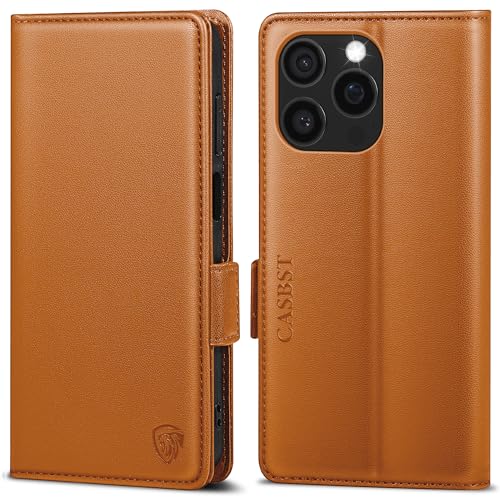 CASBST Handyhülle für iPhone 16 Pro Hülle Premium Leder Schutzhülle Klappbar mit Kartenfach Ständer Magnet für iPhone 16 Pro Handytasche mit RFID Flip Case Klapphülle für iPhone 16 Pro Orange CASBST Handyhülle für iPhone 16 Pro Hülle Premium Leder Schutzhülle Klappbar mit Kartenfach Ständer Magnet für iPhone 16 Pro Handytasche mit RFID Flip Case Klapphülle für iPhone 16 Pro Orange von CASBST