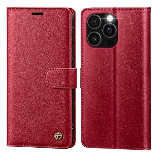 CASBST Handyhülle für iPhone 16 Pro Max Hülle,Hochwertig Lederhülle Schutzhülle Klappbar mit Kartenfach Standfunktion Magnet Klapphülle Handytasche Flip Case für iPhone 16 Pro Max Hülle Rot CASBST Handyhülle für iPhone 16 Pro Max Hülle,Hochwertig Lederhülle Schutzhülle Klappbar mit Kartenfach Standfunktion Magnet Klapphülle Handytasche Flip Case für iPhone 16 Pro Max Hülle Rot von CASBST