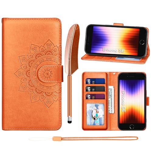 CASBST Handyhülle für iPhone 7/8/SE hülle Klapphülle für iPhone 7/8/SE hülle handyhülle mit kartenfach für iPhone 7/8/SE hülle,Orange CASBST Handyhülle für iPhone 7/8/SE hülle Klapphülle für iPhone 7/8/SE hülle handyhülle mit kartenfach für iPhone 7/8/SE hülle,Orange von CASBST