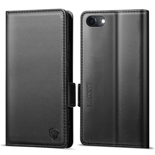 CASBST Handyhülle für iPhone 8/7/SE 2022/2020 Hülle Leder Schutzhülle Klappbar für iPhone SE 2020/2022 Flipcase mit Kartenfach Ständer Handytasche mit RFID Klapphülle für iPhone 7/8/SE Schwarz CASBST Handyhülle für iPhone 8/7/SE 2022/2020 Hülle Leder Schutzhülle Klappbar für iPhone SE 2020/2022 Flipcase mit Kartenfach Ständer Handytasche mit RFID Klapphülle für iPhone 7/8/SE Schwarz von CASBST