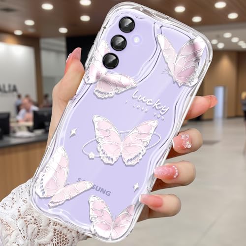 CASBST Schutzhülle für Samsung Galaxy A15 5G, hübscher Schmetterlingsdruck, dreidimensionale Wellen, transparente Schutzhülle für Mädchen und Frauen, weiche Rundumschutzhülle, für Galaxy A15 5G, rosa CASBST Schutzhülle für Samsung Galaxy A15 5G, hübscher Schmetterlingsdruck, dreidimensionale Wellen, transparente Schutzhülle für Mädchen und Frauen, weiche Rundumschutzhülle, für Galaxy A15 5G, rosa von CASBST
