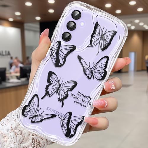 CASBST Schutzhülle für Samsung Galaxy A15 5G, hübscher Schmetterlingsdruck, dreidimensionale Wellen, transparente Schutzhülle für Mädchen und Frauen, weiche Vollverpackung, Anti-Fall-Schutzhülle für CASBST Schutzhülle für Samsung Galaxy A15 5G, hübscher Schmetterlingsdruck, dreidimensionale Wellen, transparente Schutzhülle für Mädchen und Frauen, weiche Vollverpackung, Anti-Fall-Schutzhülle für von CASBST