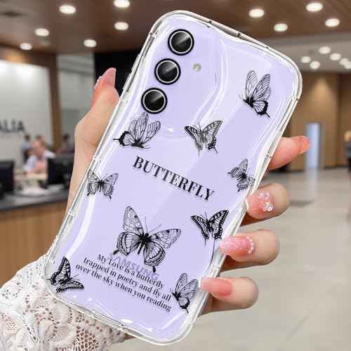 CASBST Schutzhülle für Samsung Galaxy A35 5G, hübscher Schmetterlingsdruck, dreidimensionale Wellen, transparente Hülle für Mädchen und Frauen, weiche Vollverpackung, Anti-Fallschutz für Galaxy A35 5G CASBST Schutzhülle für Samsung Galaxy A35 5G, hübscher Schmetterlingsdruck, dreidimensionale Wellen, transparente Hülle für Mädchen und Frauen, weiche Vollverpackung, Anti-Fallschutz für Galaxy A35 5G von CASBST