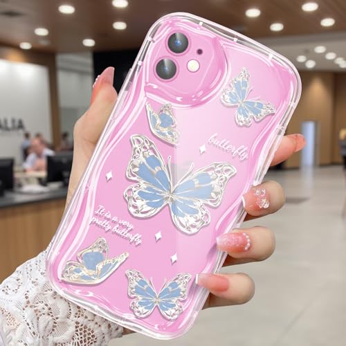 CASBST Schutzhülle für iPhone 11, hübscher Schmetterlingsdruck, dreidimensionale Wellen, transparente Hülle für Mädchen und Frauen, weiche Komplettverpackung, Anti-Fall-Abdeckung für iPhone 11 CASBST Schutzhülle für iPhone 11, hübscher Schmetterlingsdruck, dreidimensionale Wellen, transparente Hülle für Mädchen und Frauen, weiche Komplettverpackung, Anti-Fall-Abdeckung für iPhone 11 von CASBST