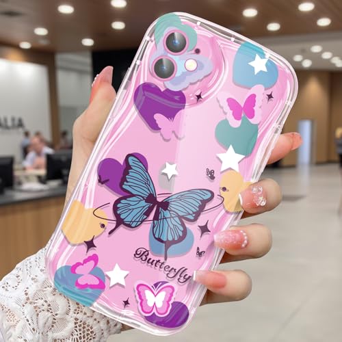 CASBST Schutzhülle für iPhone 12, hübscher Schmetterlingsdruck, dreidimensionale Wellen, transparente Hülle für Mädchen und Frauen, weiche Komplettverpackung, Anti-Fallschutz für iPhone 12, Farbe CASBST Schutzhülle für iPhone 12, hübscher Schmetterlingsdruck, dreidimensionale Wellen, transparente Hülle für Mädchen und Frauen, weiche Komplettverpackung, Anti-Fallschutz für iPhone 12, Farbe von CASBST