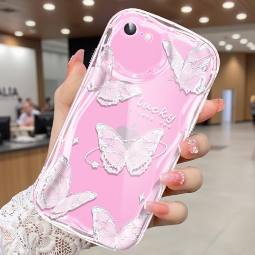 CASBST Schutzhülle für iPhone SE/8/7, hübscher Schmetterlingsdruck, dreidimensionale Wellen, transparente Schutzhülle für Mädchen und Frauen, weiche Komplettverpackung, Anti-Fallschutz für iPhone SE/8 CASBST Schutzhülle für iPhone SE/8/7, hübscher Schmetterlingsdruck, dreidimensionale Wellen, transparente Schutzhülle für Mädchen und Frauen, weiche Komplettverpackung, Anti-Fallschutz für iPhone SE/8 von CASBST