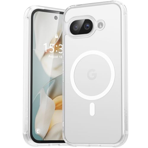 CASBST für Google Pixel 9A Hülle für Magsafe, Magnetisch Handyhülle für Pixel 9A Case, Kameraschutz Stoßfeste Kratzfeste Durchscheinende Schutzhülle für Google 9A, Weiße von CASBST