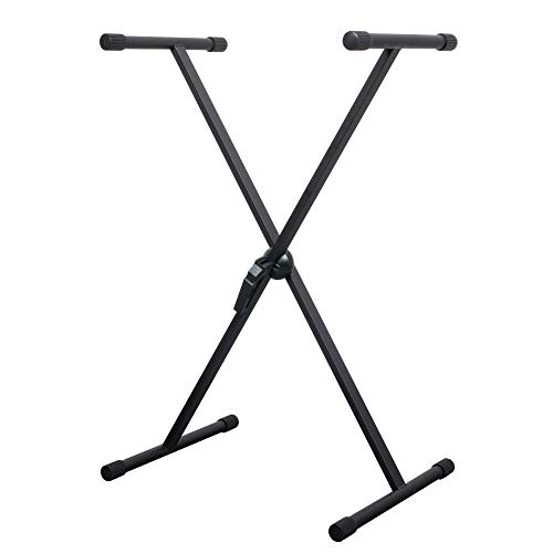 CASCHA Keyboard Ständer höhenverstellbar aus Metall I Keyboard Stand rutschfest I Gestell für Keyboard klappbar I E-Piano Gestell schwarz für Kinder & Erwachsene I Synthesizer Keyboard Zubehör von CASCHA