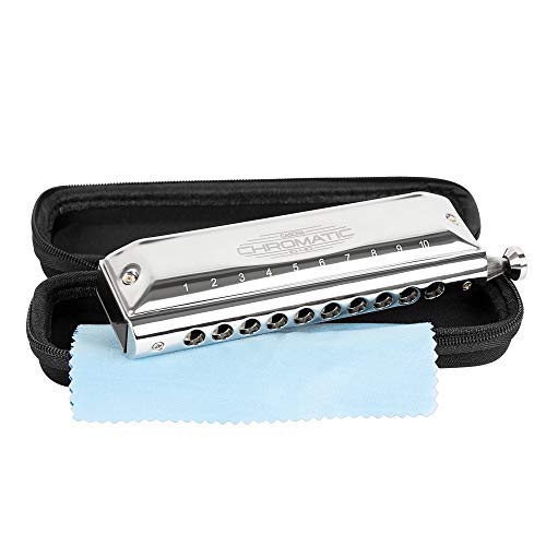 CASCHA Mundharmonika Chromatic 10-40 I Chromatische Mundharmonika - 10 Löcher mit 40 Tönen I robustes Edelstahl-Gehäuse - perfekt für Anfänger & Profis I Blues Harp Set inkl. Softcase & Putztuch CASCHA Mundharmonika Chromatic 10-40 I Chromatische Mundharmonika - 10 Löcher mit 40 Tönen I robustes Edelstahl-Gehäuse - perfekt für Anfänger & Profis I Blues Harp Set inkl. Softcase & Putztuch von CASCHA