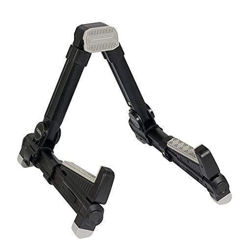 CASCHA Ukulelenständer aus Aluminium verstellbarer Ständer klappbar I Ukulelehalter A-Form rutschfeste Gummifüße Alu Ständer I Konzert Ukulele Ständer schwarz I Halter für Ukulele für Kinder von CASCHA