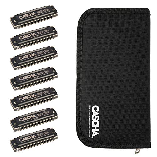 HH 2248 CASCHA Master Edition Harmonica Set mit Tasche, diatonisch, 7 Tonarten: C - D – E – F – G – A – Bb von CASCHA