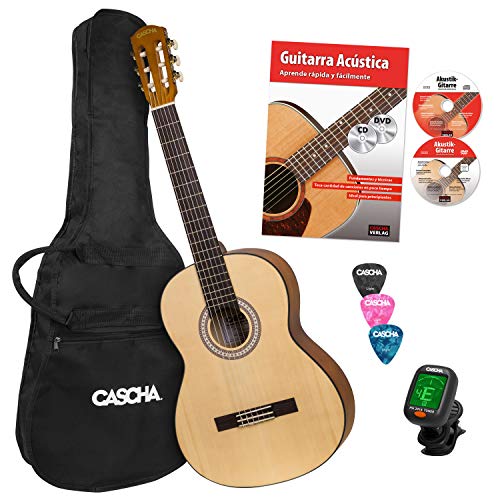Student Series Classical Guitar 4/4 Set (incl. Spanish Method, padded bag. 3 picks. Tuner) von CASCHA
