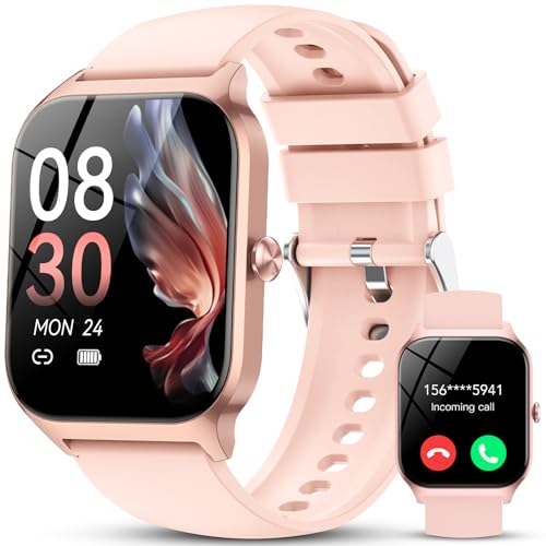 CASCHO Smart Watch für Männer Frauen, 1.85“ Touchscreen Smartwatch, IP68 Wasserdicht Smart Watches für Android iOS (Perlrosa) von CASCHO